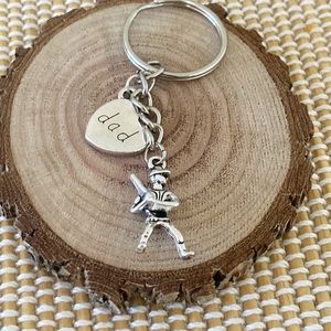 Béisbol dad theme inspired keychain handcrafted new